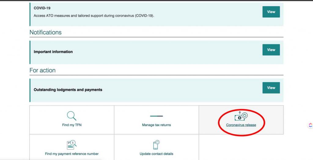 Step 2 How to access superannuation early in the ATO portal